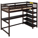 Loft Bed With Storage Shelves And Under Bed Desk by HouseOfZazla