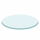28" Round Tempered Glass Table Top Clear Glass Thick Beveled Polished Edge by HouseOfZazla