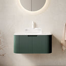 DINA 30" Bathroom Vanity with Floating Curved Edges and Crystal Glass Basin by HouseOfZazla