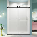 Frameless Double Sliding Shower Door In, Thick Tempered Glass, Reversible Installation by HouseOfZazla