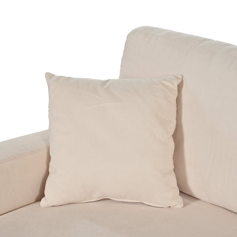 3 Seat Streamlined Sofa with Removable Back and Seat Cushions and 2 pillows, for Living Room, Office, Apartment