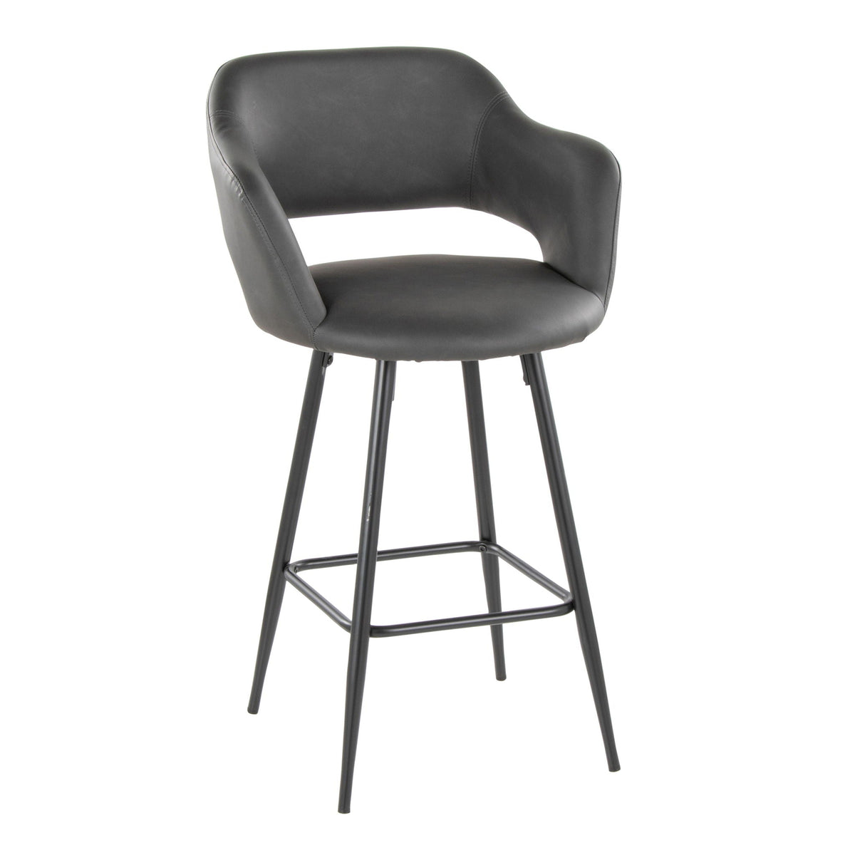 Margarite - Contemporary Fixed Height Counter Stool With Square Footrest (Set of 2), photo 12 of 20