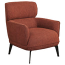 Andrea Upholstered Crescent Arm Accent Chair Orange