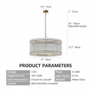37" Modern Gold Round 8-Light Crystal Chandelier