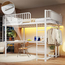 Queen Loft Bed with L-Shaped Desk
