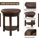4 Piece Bar Table Set with3 PU Upholstered Bar Stools, Breakfast Table with 3 Padded Stools Solid Wood Counter Height Dining Table Set for Living Room, Dining Room. Espresso by Montret