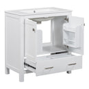 Bathroom Vanity With Single Sink, Combo Cabinet Undermount Sink, Bathroom Storage Cabinet With Two Doors And A Drawer, Soft Closing, Multifunctional Storage, Solid Wood Frame by HouseOfZazla