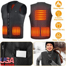 Heat Jacket Vest 3 Heating Gear Adjustable USB Heated Vest Warm Heat Coat Vest w/ 5 Heating Zones For Men Women Winter Outdoor Activity