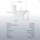 1.1/1.6 GPF Tornado Flush One-Piece Toilet with Comfort Chair Seat ADA Height 17" by HouseOfZazla
