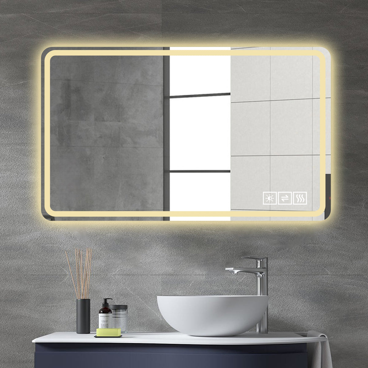 24X40 Inch LED Bathroom Mirror Vanity with Front Lights, photo 5 of 10