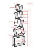 5-Tier Metal Geometric Bookshelf