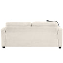 Sleeper Sofa Loveseat Sofa With Full Size Mattress, 2 USB Ports, 2 Cup Holders, 2 Side Pockets And Phone Holder by HouseOfZazla