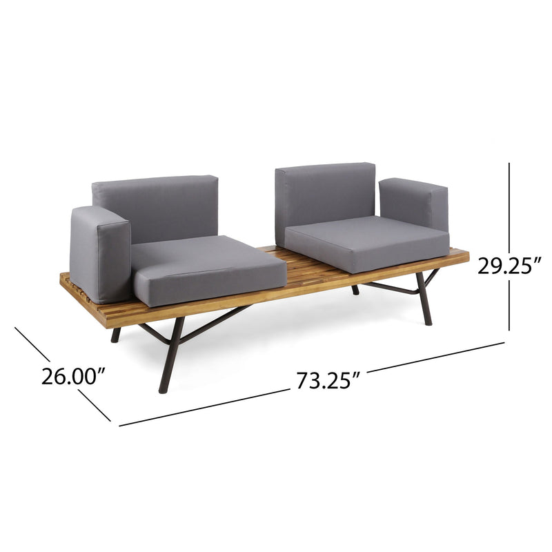 Outdoor Sofa With Cushions And Iron Legs - Dark Gray, photo 6 of 10
