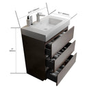Alice - Bathroom Vanity With Large Storage Freestanding Bathroom Vanity, Sink For Modern Bathroom, One-Piece Sink Basin Without Drain And Faucet by Unique Piece Furniture