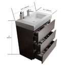 Alice - Bathroom Vanity With Large Storage Freestanding Bathroom Vanity, Sink For Modern Bathroom, One-Piece Sink Basin Without Drain And Faucet by HouseOfZazla