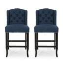 Vienna Fabric Tufted Counter Stool With Nailhead Accents (Set of 2) by HouseOfZazla