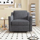 360 Degree Swivel Armchair, Skin Friendly Fabric, Ergonomic Design, Brass Nail Decorative Armchair by Unique Piece Furniture