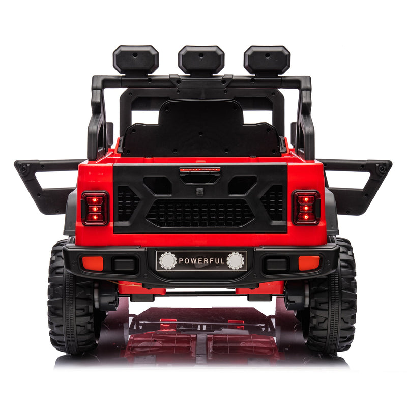24V Ride On Large PickUp Truck car for Kids,ride On 4WD Toys with Remote Control,Parents Can Assist in Driving,Bluetooth music version,Pickup truck design with spacious storage in the rear.