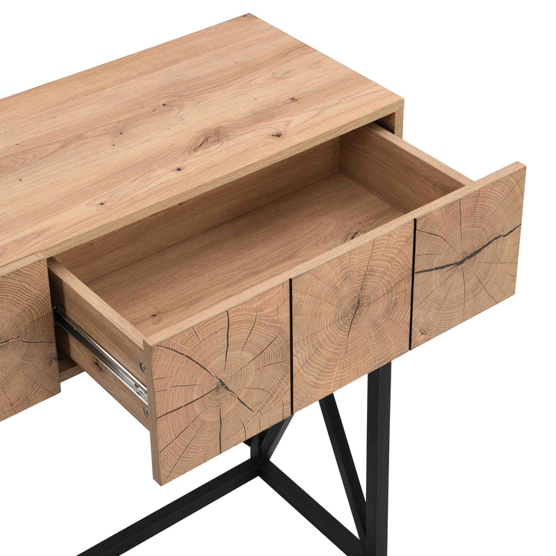 43.31" Luxury Wood Sofa Table, Industrial Console Table for Entryway, Hallway Tables with Two Drawers for Living Room