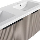 Contemporary Wall Mounted Bathroom Vanity With Resin Double Sink by HouseOfZazla