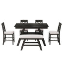 TOPMAX 6-Piece Wood Counter Height Dining Table Set with Storage Shelf by HouseOfZazla
