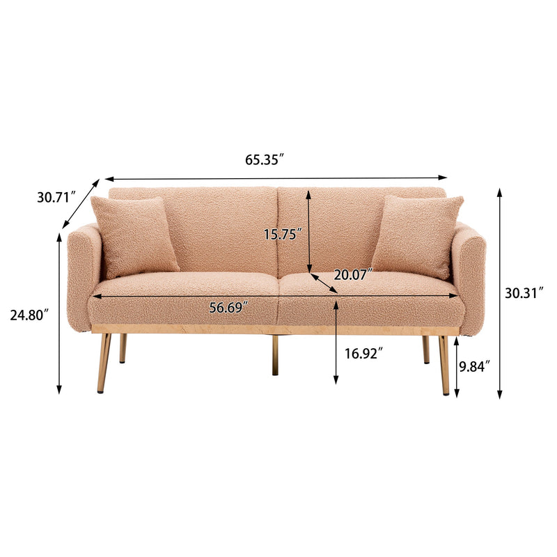 Walker Edison | Minimalist Loveseat Convertible Sofa Bed