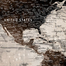 Personalized World Map Wall Art Canvas Print – Customizable