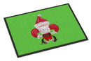 Christmas Fleur de lis Santa Claus Doormat Indoor Outdoor 18H X 27W Front Door Mat Rugs for Entryway, Non Slip Washable