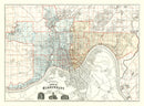 Vintage Map of Cincinnati, Ohio 1895