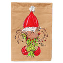Christmas Reindeer Fleur de lis House Flag 28x40 Porch Sleeve Pole Decorative Outside Yard Banner Artwork Wall Hanging, Polyester