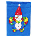 Christmas Snowman Fleur de lis House Flag 28x40 Porch Sleeve Pole Decorative Outside Yard Banner Artwork Wall Hanging, Polyester