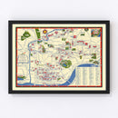 Vintage Map of Cincinnati, Ohio 1940