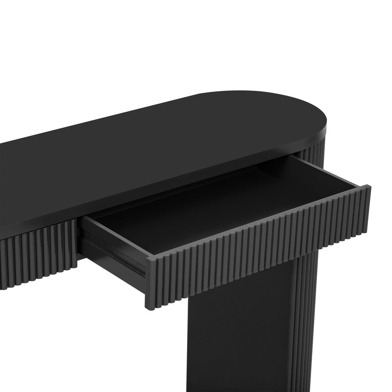 U_STYLE 58.3" Entryway Table with Large Top and Dual Drawers, photo 9 of 9
