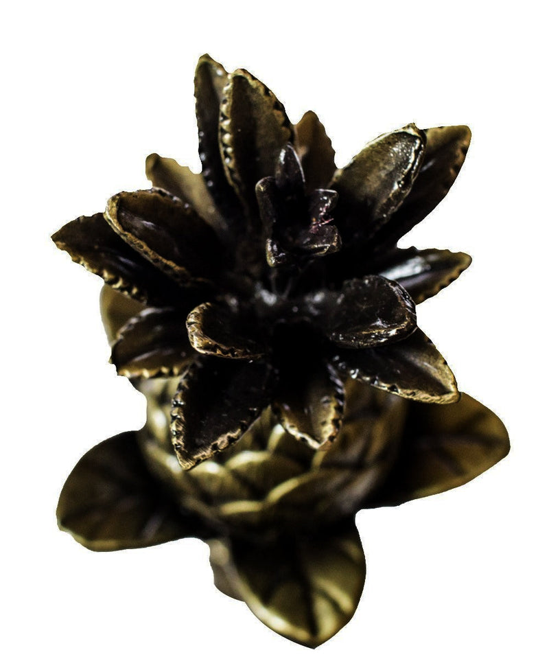 Blooming Pineapple Lamp Finial Antique Brass Metal 3"h