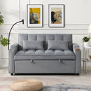 Modern Loveseat Futon Sofa With Pullout Bed, Adjustable Reclining Backrest, Toss Pillows by Unique Piece Furniture
