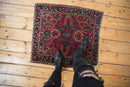 2.5x3 Vintage Fine German Sarouk Square Rug