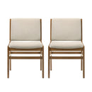 Contemporary Dining Chair Set Upholstered Fabric With Rubberwood Frame