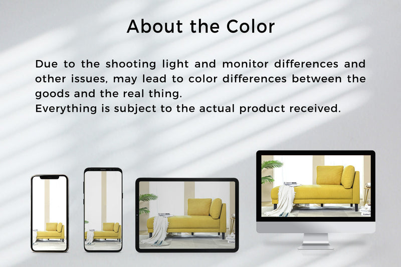 65" Mid-Century Modern Fabric Corner Lounge Chair, Upholstered Indoor Chaise Lounge for Bedroom, Office, Small Living Room & Apartment