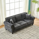 3 Seater Sofa With Tufted Upholstery, Rolled Arms, Nailhead Trim by Unique Piece Furniture
