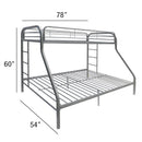 Tritan - Twin / Full Bunk Bed - Silver by HouseOfZazla