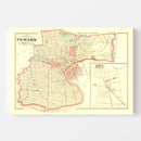 Vintage Map of Newark, New Jersey 1872
