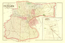 Vintage Map of Newark, New Jersey 1872