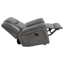 Encino - Upholstered Padded Arm Glider Recliner - Gray by HouseOfZazla