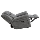 Encino - Upholstered Padded Arm Glider Recliner - Gray by HouseOfZazla