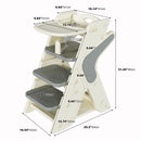 Multifunctional Growing Up Dining Chair With Adjustable Height And 5 Point Seat Belts