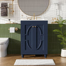Bathroom Vanity With Ornate Elliptical Motif, Soft Close Hinges by HouseOfZazla