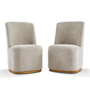 Indoor Upholstered Dining Chair (Set of 2) with Sturdy Frame - Oatmeal by HouseOfZazla