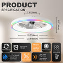 23.6" Modern RGB Ceiling Fan with Lights by HouseOfZazla