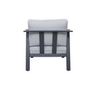 Nova 4-Piece Aluminum & Teak Sofa Set with Stationary Chairs