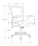 Office Chair, Adjustable Height, Swivel, Ergonomic, Armrests, Mesh - Black by HouseOfZazla